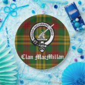 Clan MacMillan Crest Badge en Tartan Papieren Bordje (Feest)