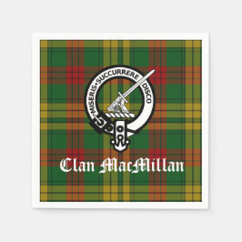 Clan MacMillan Crest Badge en Tartan Servet