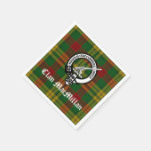 Clan MacMillan Crest Badge en Tartan Servet (Hoek)