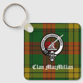 Clan MacMillan Crest Badge en Tartan Sleutelhanger (Voorkant)