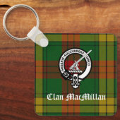 Clan MacMillan Crest Badge en Tartan Sleutelhanger (Voorkant)
