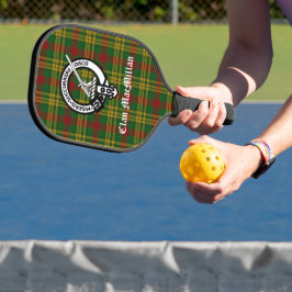 Clan MacMillan Crest Badge & Tartan Pickleball Paddle