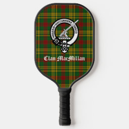 Clan MacMillan Crest Badge & Tartan Pickleball Paddle