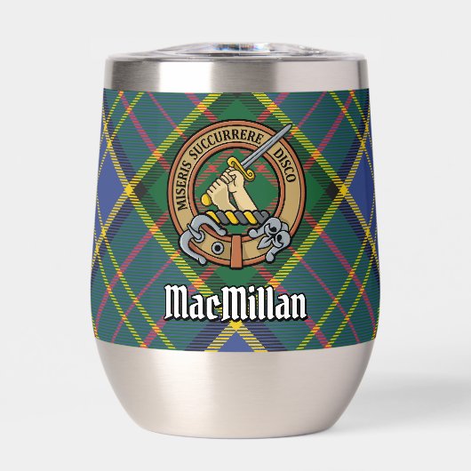 Clan MacMillan Crest over de jacht op Tartan (Voorkant)