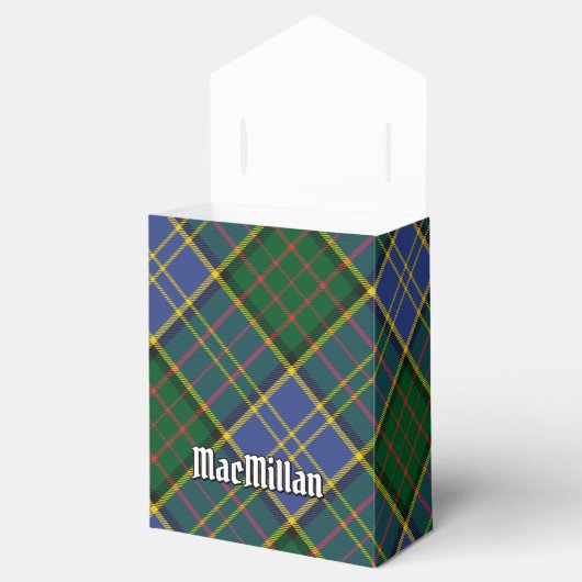 Clan MacMillan Crest over de jacht op Tartan Bedankdoosjes (Geopend)