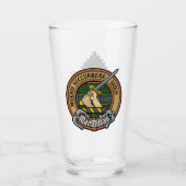 Clan MacMillan Crest over de jacht op Tartan Glas (Voorkant)