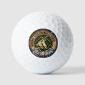 Clan MacMillan Crest over de jacht op Tartan Golfballen (Voorkant)