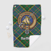 Clan MacMillan Crest over de jacht op Tartan Golfhanddoek (Insitu)