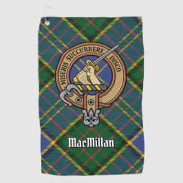 Clan MacMillan Crest over de jacht op Tartan Golfhanddoek