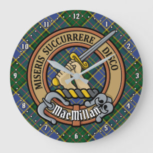 Clan MacMillan Crest over de jacht op Tartan Grote Klok