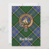 Clan MacMillan Crest over de jacht op Tartan Kaart (Achterkant)