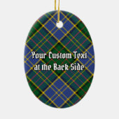 Clan MacMillan Crest over de jacht op Tartan Keramisch Ornament (Achterkant)