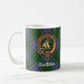 Clan MacMillan Crest over de jacht op Tartan Koffiemok (Links)