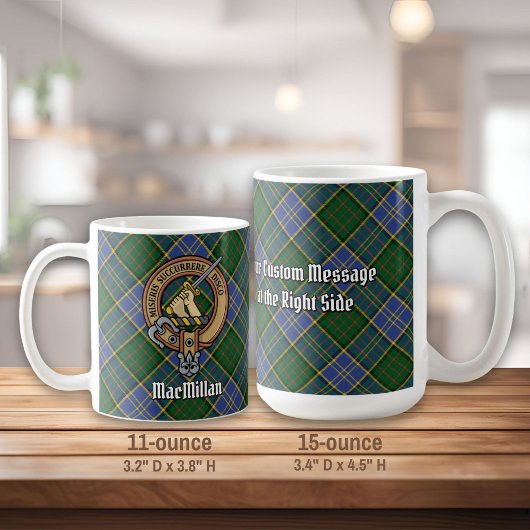 Clan MacMillan Crest over de jacht op Tartan Koffiemok