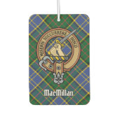 Clan MacMillan Crest over de jacht op Tartan Luchtverfrisser (Voorkant)