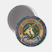 Clan MacMillan Crest over de jacht op Tartan Magneet (Voorkant / Achterkant)