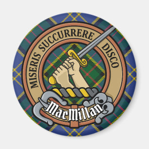 Clan MacMillan Crest over de jacht op Tartan Magneet