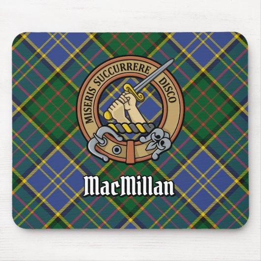 Clan MacMillan Crest over de jacht op Tartan Muismat (Voorkant)