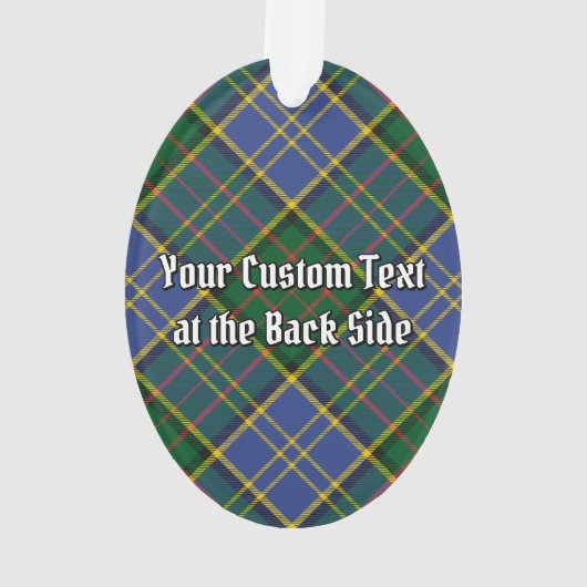 Clan MacMillan Crest over de jacht op Tartan Ornament (achterkant)