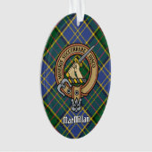 Clan MacMillan Crest over de jacht op Tartan Ornament (voorkant)
