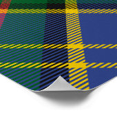Clan MacMillan Crest over de jacht op Tartan Poster (Hoek)