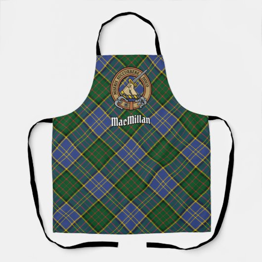 Clan MacMillan Crest over de jacht op Tartan Schort (Voorkant)