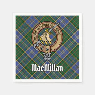 Clan MacMillan Crest over de jacht op Tartan Servet