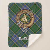 Clan MacMillan Crest over de jacht op Tartan Sherpa Deken (Voorkant)