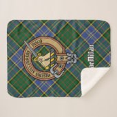 Clan MacMillan Crest over de jacht op Tartan Sherpa Deken (Voorkant (horizontaal))