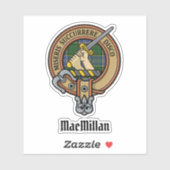 Clan MacMillan Crest over de jacht op Tartan Sticker (Vel)
