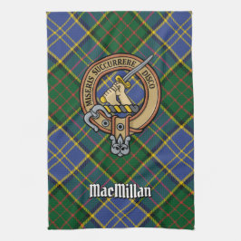 Clan MacMillan Crest over de jacht op Tartan Theedoek