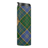 Clan MacMillan Crest over de jacht op Tartan Thermosbeker (Geroteerd rechts)