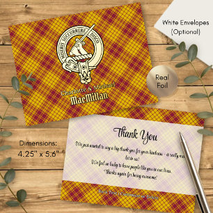 Clan MacMillan Crest over Dress Tartan Folie Uitnodiging Briefkaart