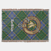 Clan MacMillan Crest over Hunting Tartan Deken (Voorkant)