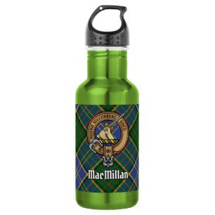 Clan MacMillan Crest over Hunting Tartan Waterfles