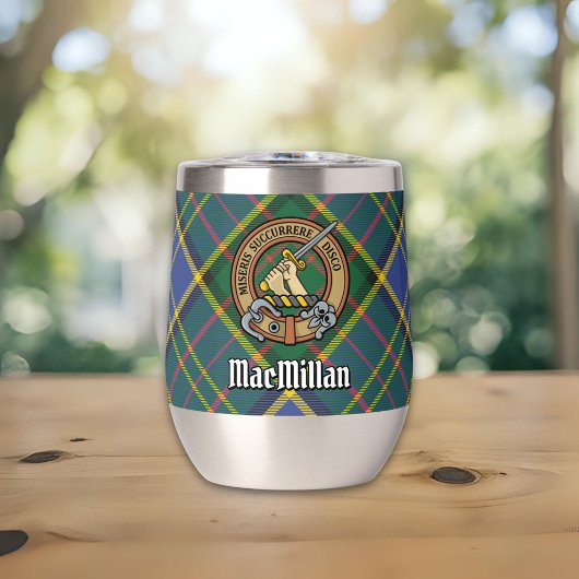 Clan MacMillan Crest over jacht-tartan