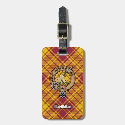 Clan MacMillan Crest over jurk Tartan Bagagelabel (Voorkant verticaal)