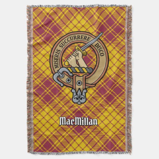 Clan MacMillan Crest over jurk tartan Deken (Voorkant Verticaal)