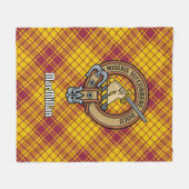 Clan MacMillan Crest over jurk Tartan Fleece Deken (Voorkant (Horizontaal))