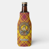 Clan MacMillan Crest over jurk Tartan Flesjeskoeler (Fles Voorkant)