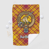Clan MacMillan Crest over jurk Tartan Golfhanddoek (Insitu)