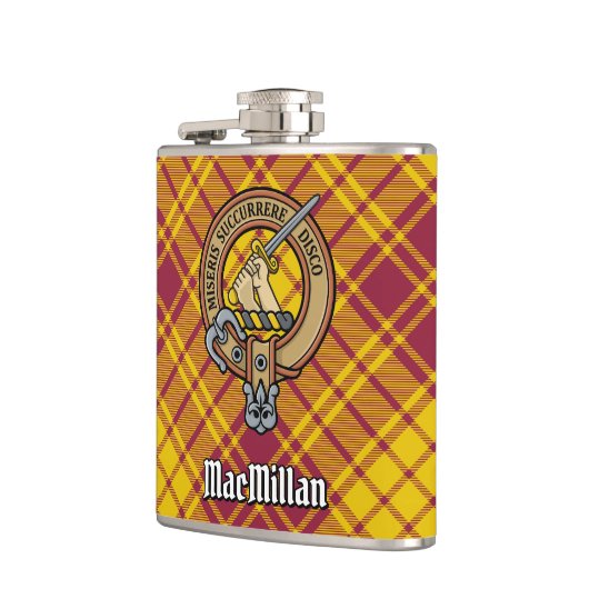 Clan MacMillan Crest over jurk Tartan Heupfles (Links)