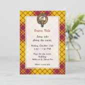 Clan MacMillan Crest over jurk Tartan Kaart (Staand voorkant)