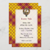 Clan MacMillan Crest over jurk Tartan Kaart (Voorkant / Achterkant)