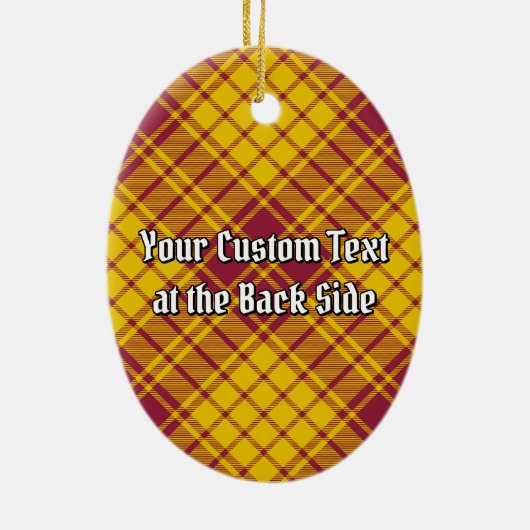 Clan MacMillan Crest over jurk Tartan Keramisch Ornament (Achterkant)