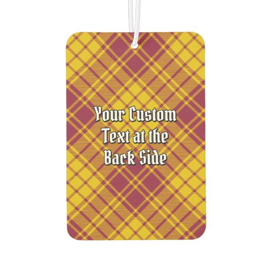 Clan MacMillan Crest over jurk Tartan Luchtverfrisser (Achterkant)