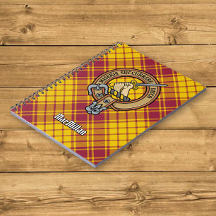 Clan MacMillan Crest over jurk Tartan Notitieboek