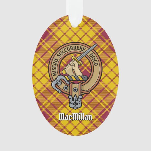 Clan MacMillan Crest over jurk Tartan Ornament (voorkant)