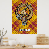 Clan MacMillan Crest over jurk Tartan Poster (Keuken)
