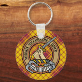 Clan MacMillan Crest over jurk Tartan Sleutelhanger (Voorkant)